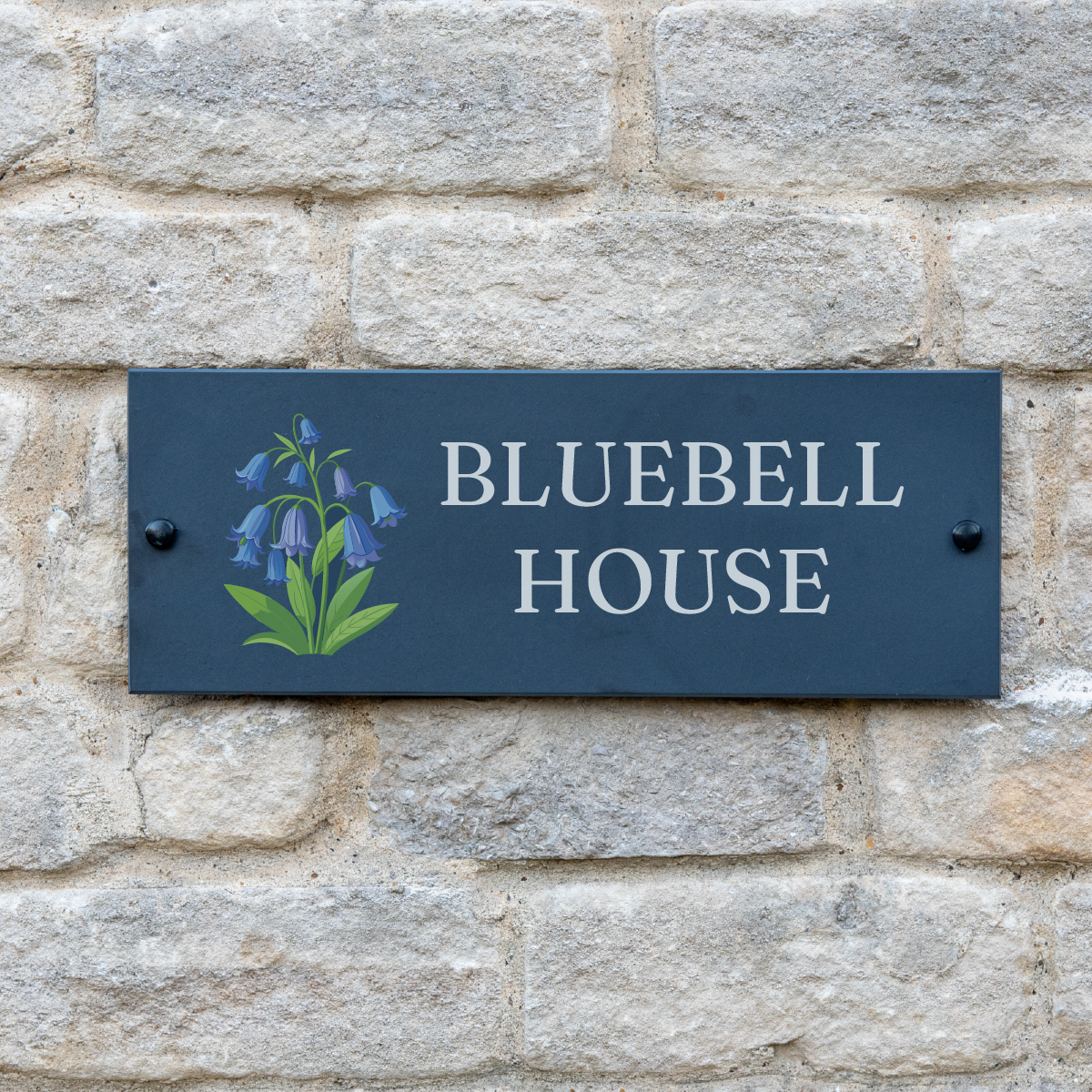 Personalised Bluebell Slate House Sign