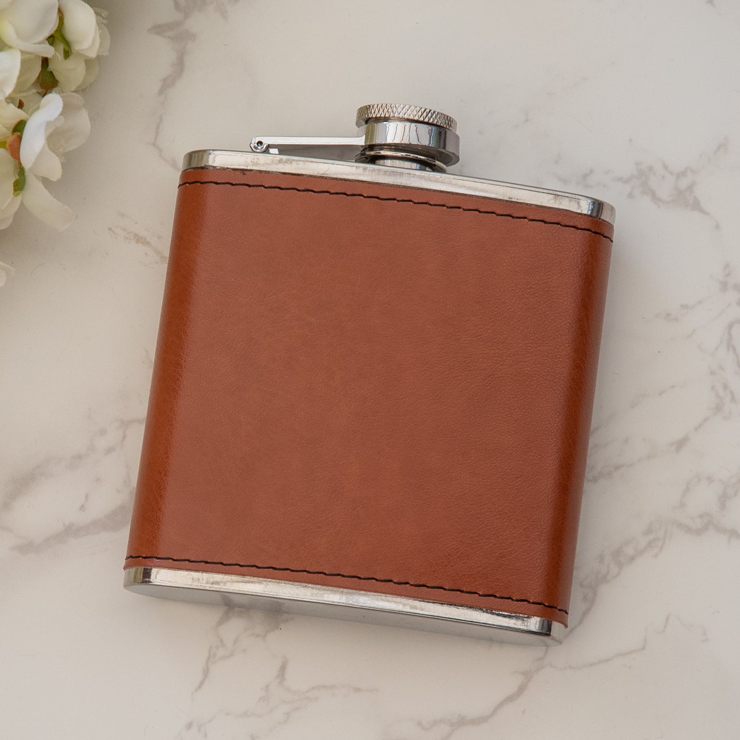 Personalised Engraved Top Hat Hip Flask