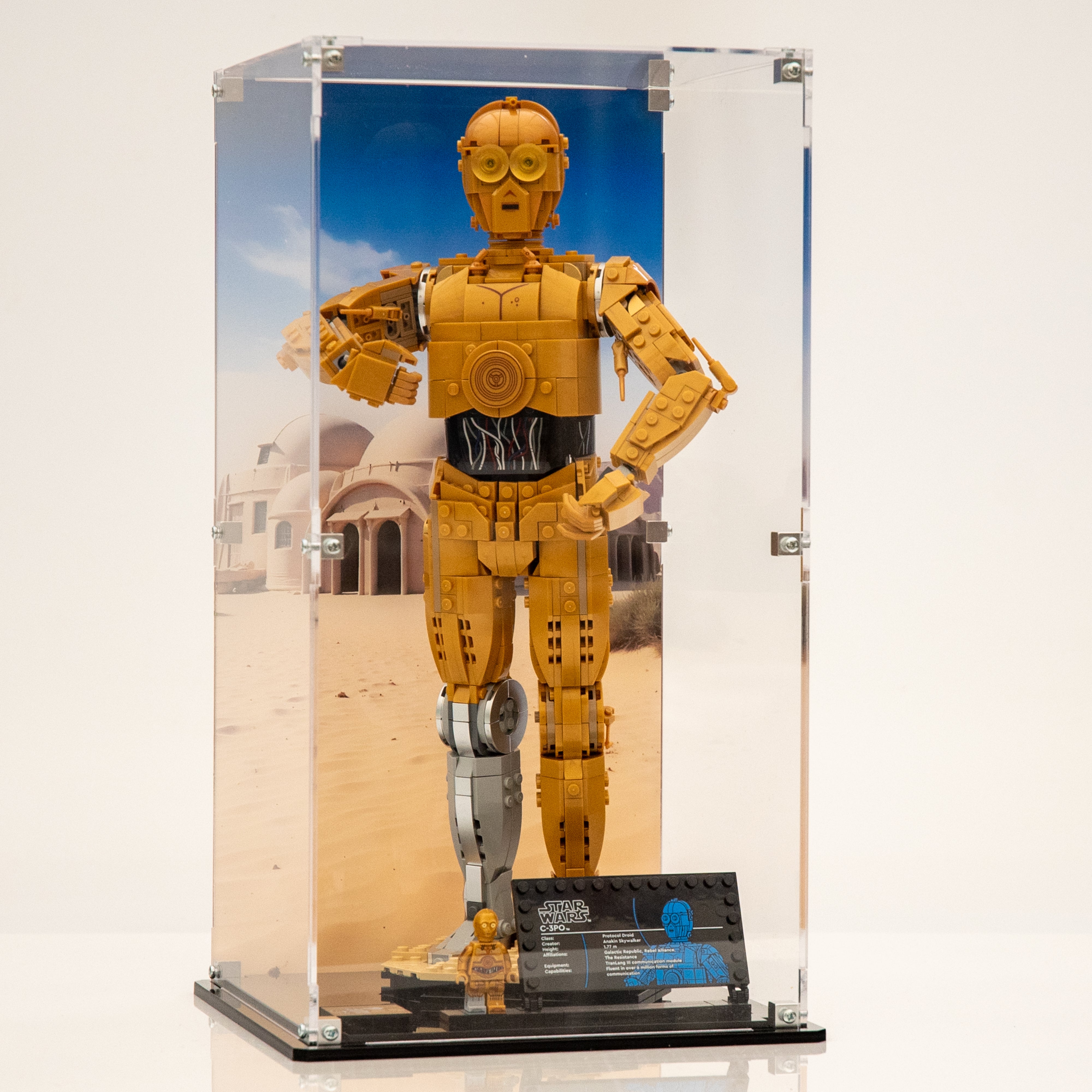 Display Case for LEGO® Star Wars C-3PO (75398) – Red Shark Design