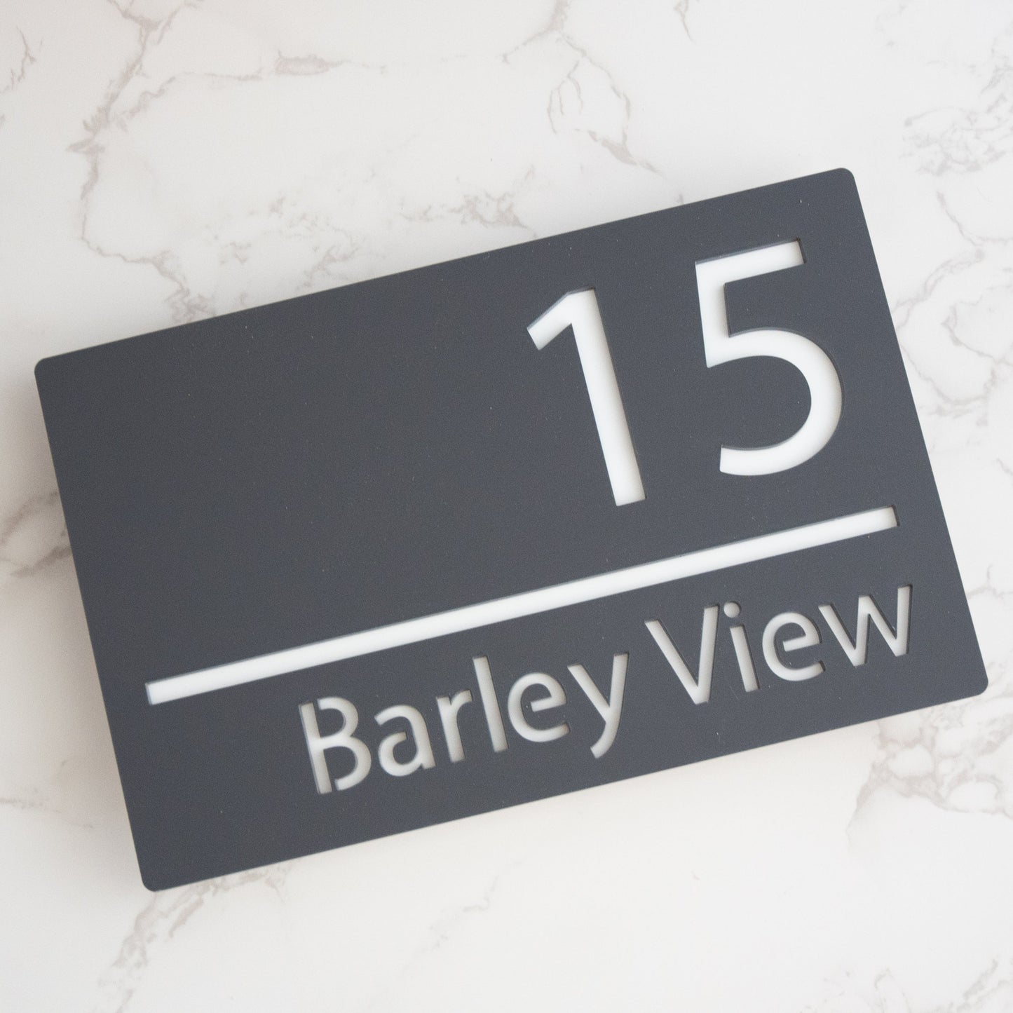 Personalised Modern Mirror Rectangular Acrylic House Door Sign