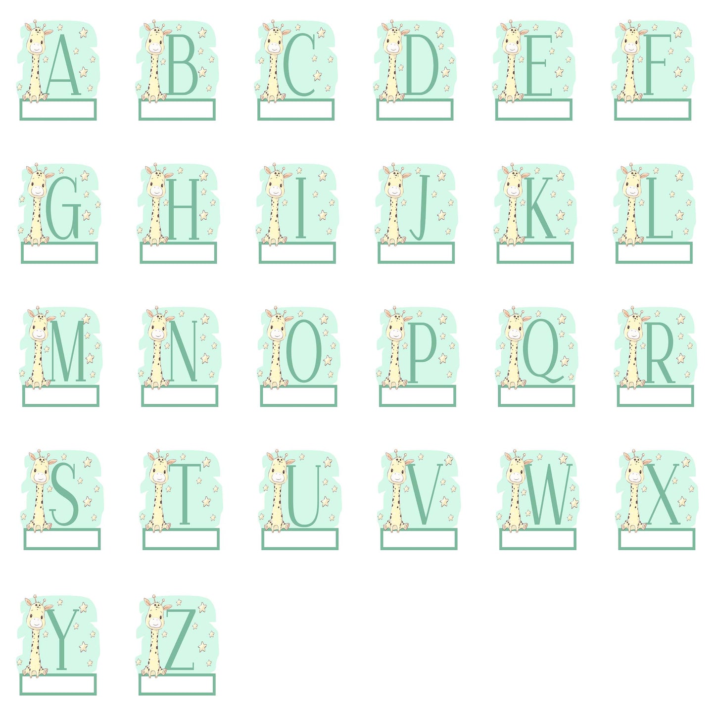 Personalised Giraffe Alphabet Children's Enamel Mug