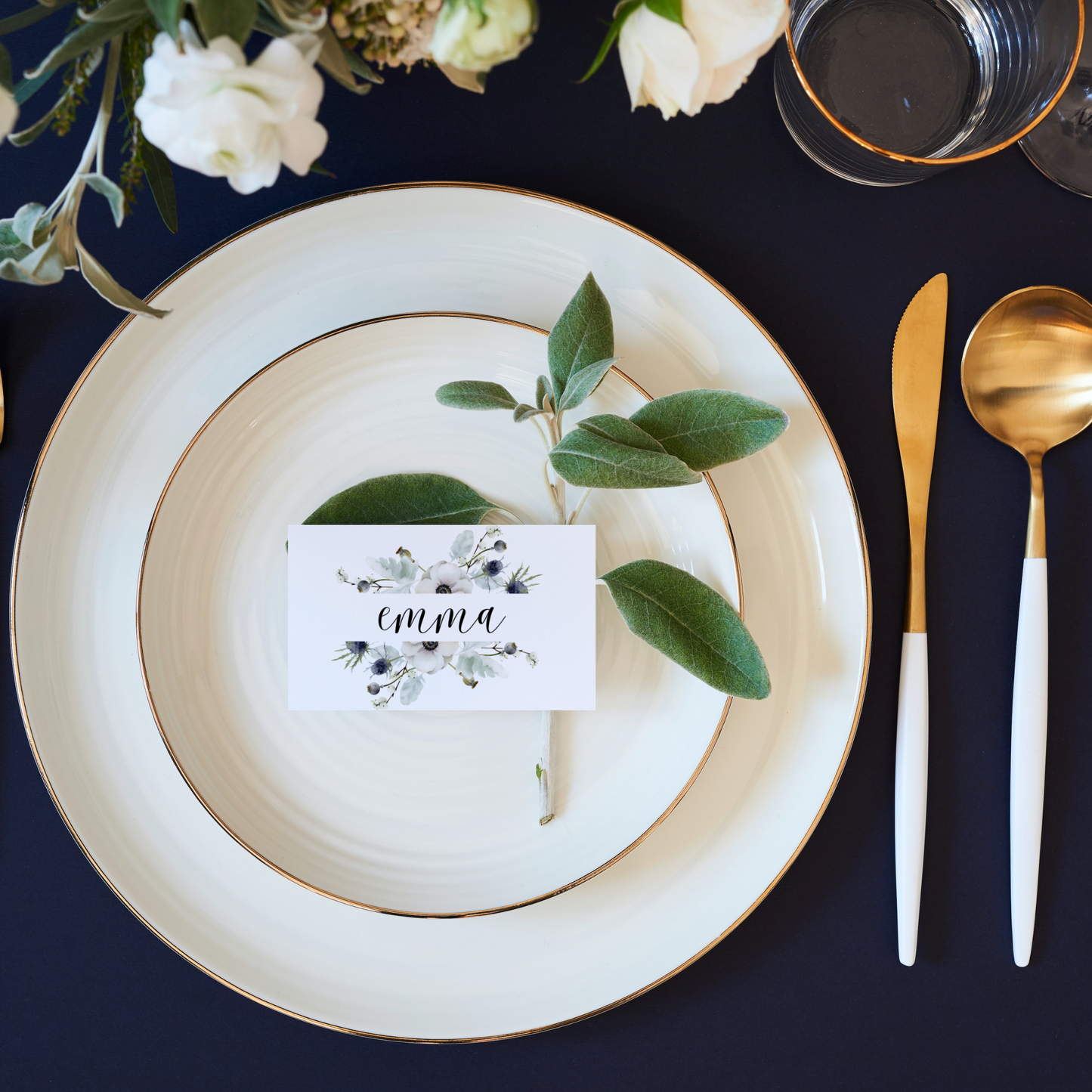 Personalised Lavender Floral Place Cards