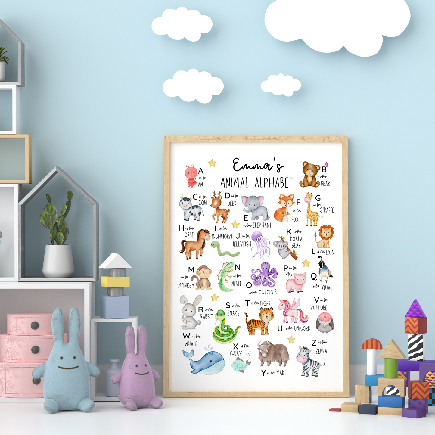 Personalised Animal Alphabet Print