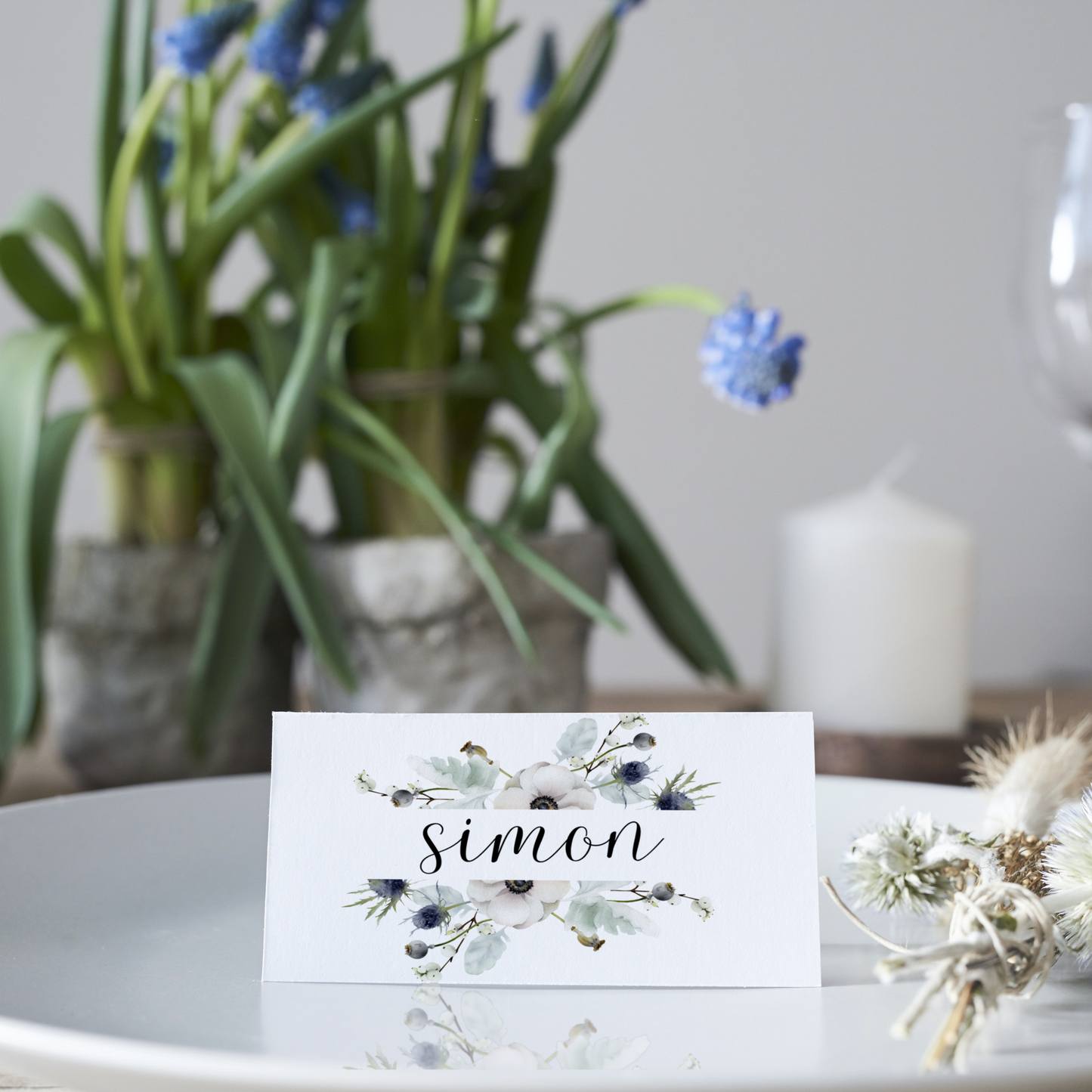 Personalised Lavender Floral Place Cards