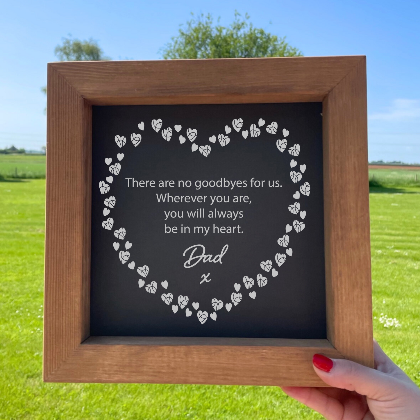 Personalised There Are No Goodbyes Memorial Wooden Picture Frame