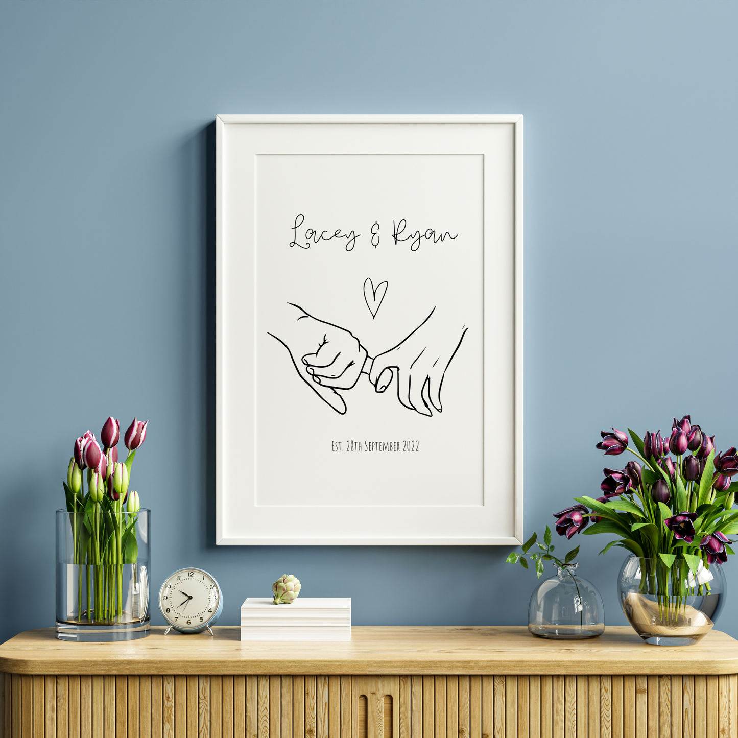 Personalised Couples Hands Print