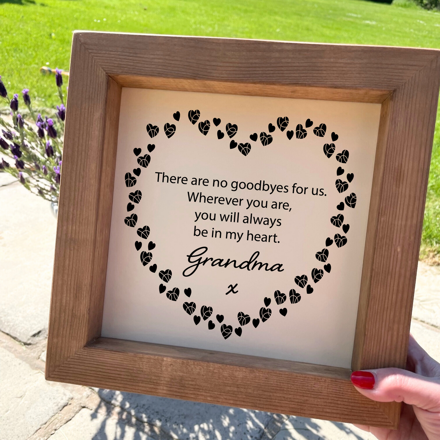 Personalised There Are No Goodbyes Memorial Wooden Picture Frame