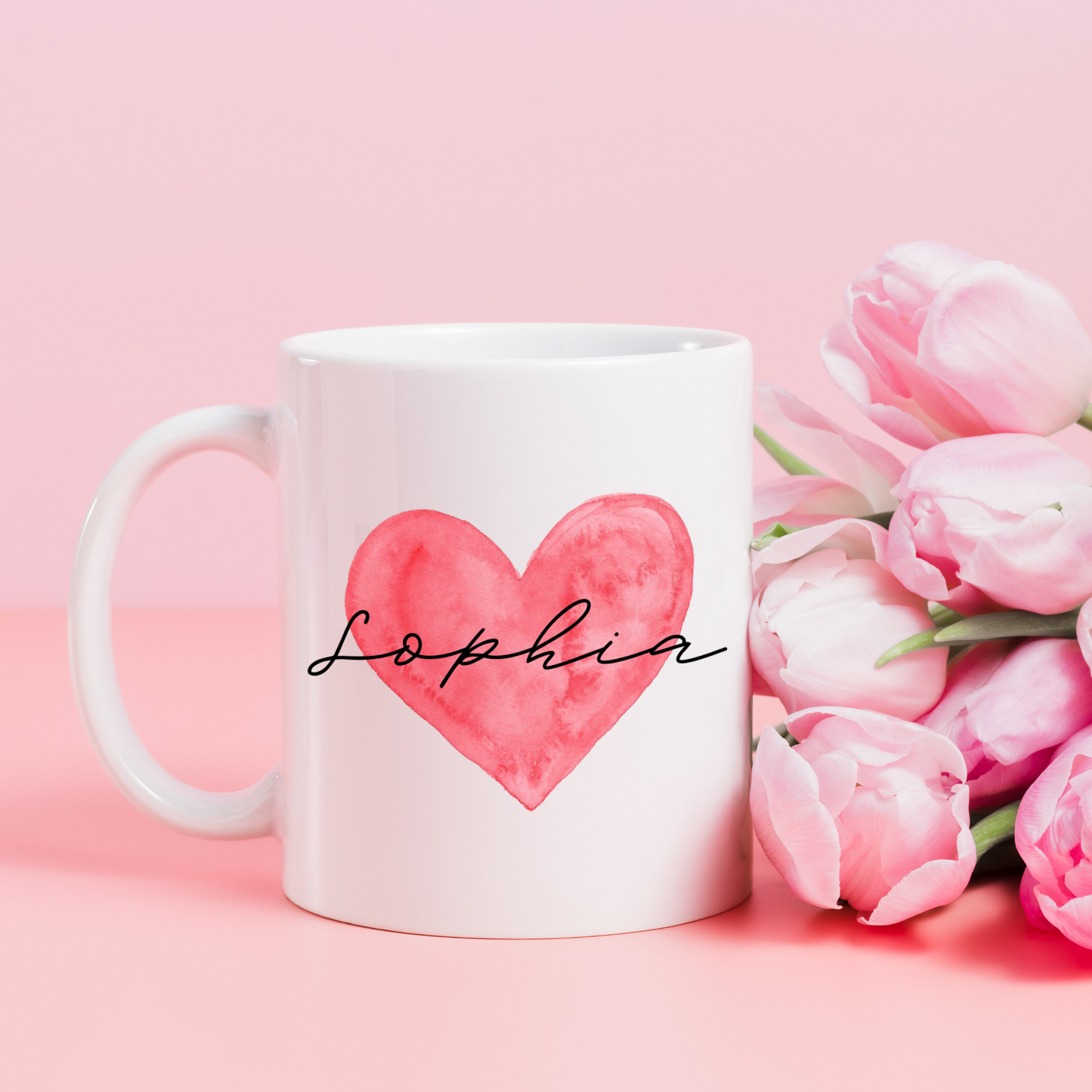 Personalised Watercolour Heart Ceramic Mug