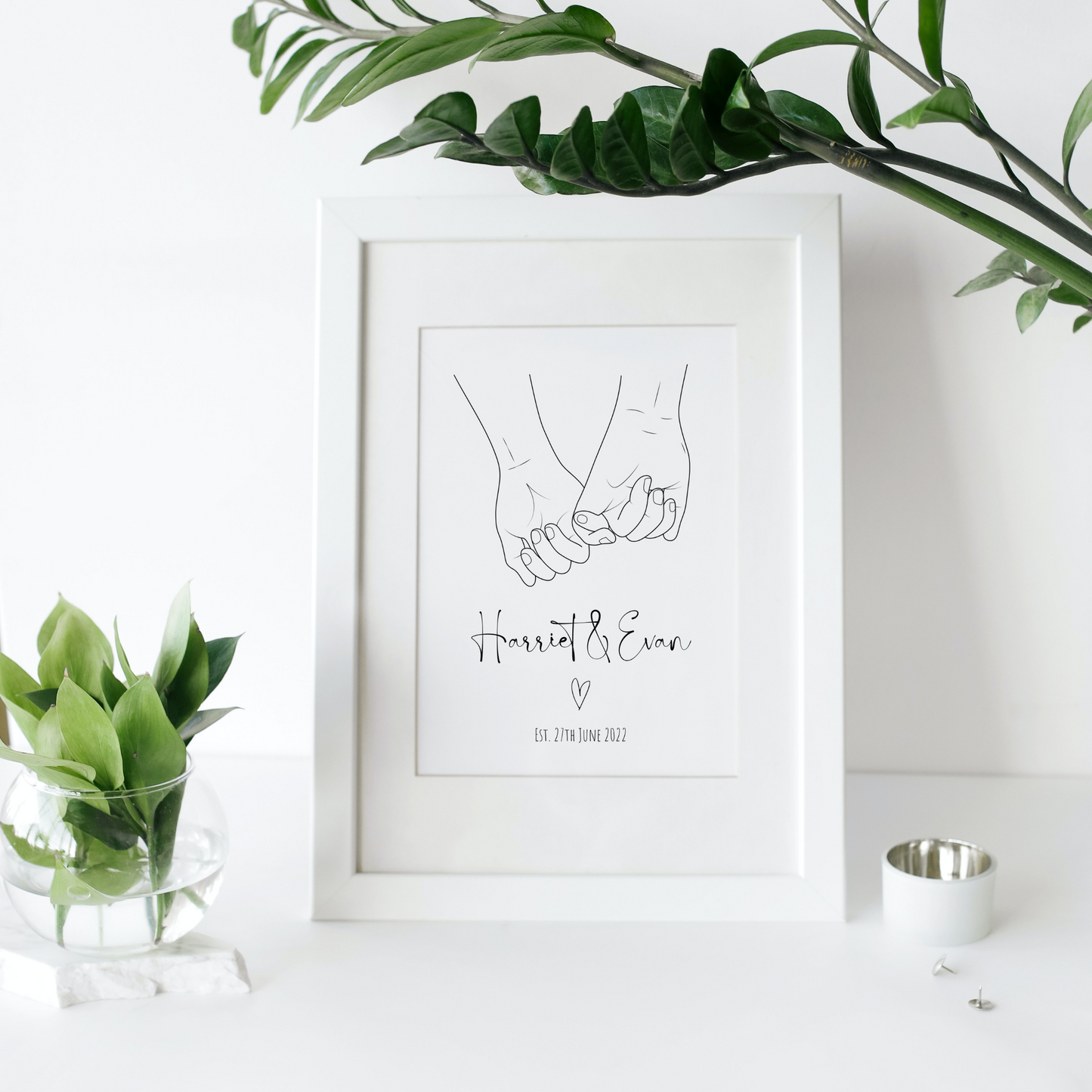 Personalised Couples Pinky Promise Print