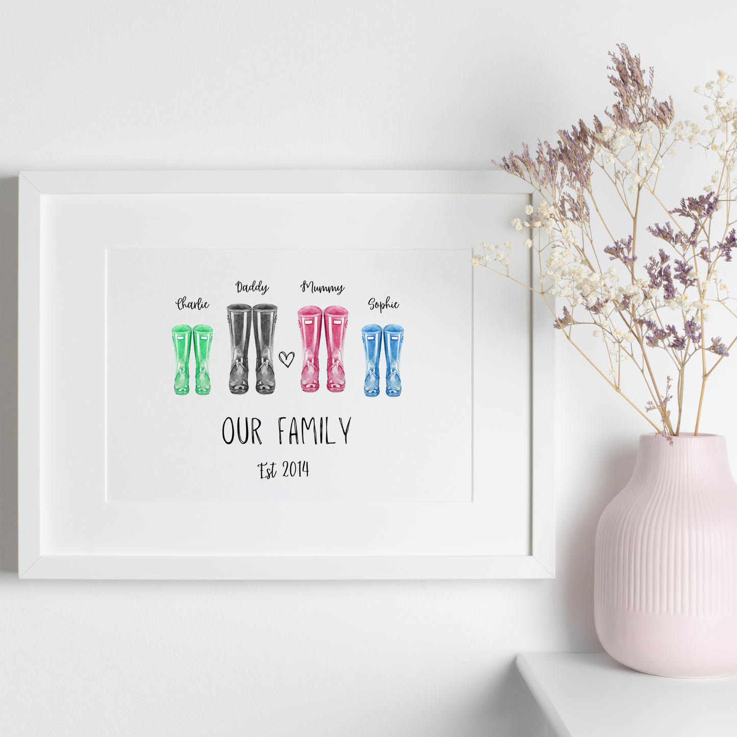 Personalised Family Wellington Boot Print