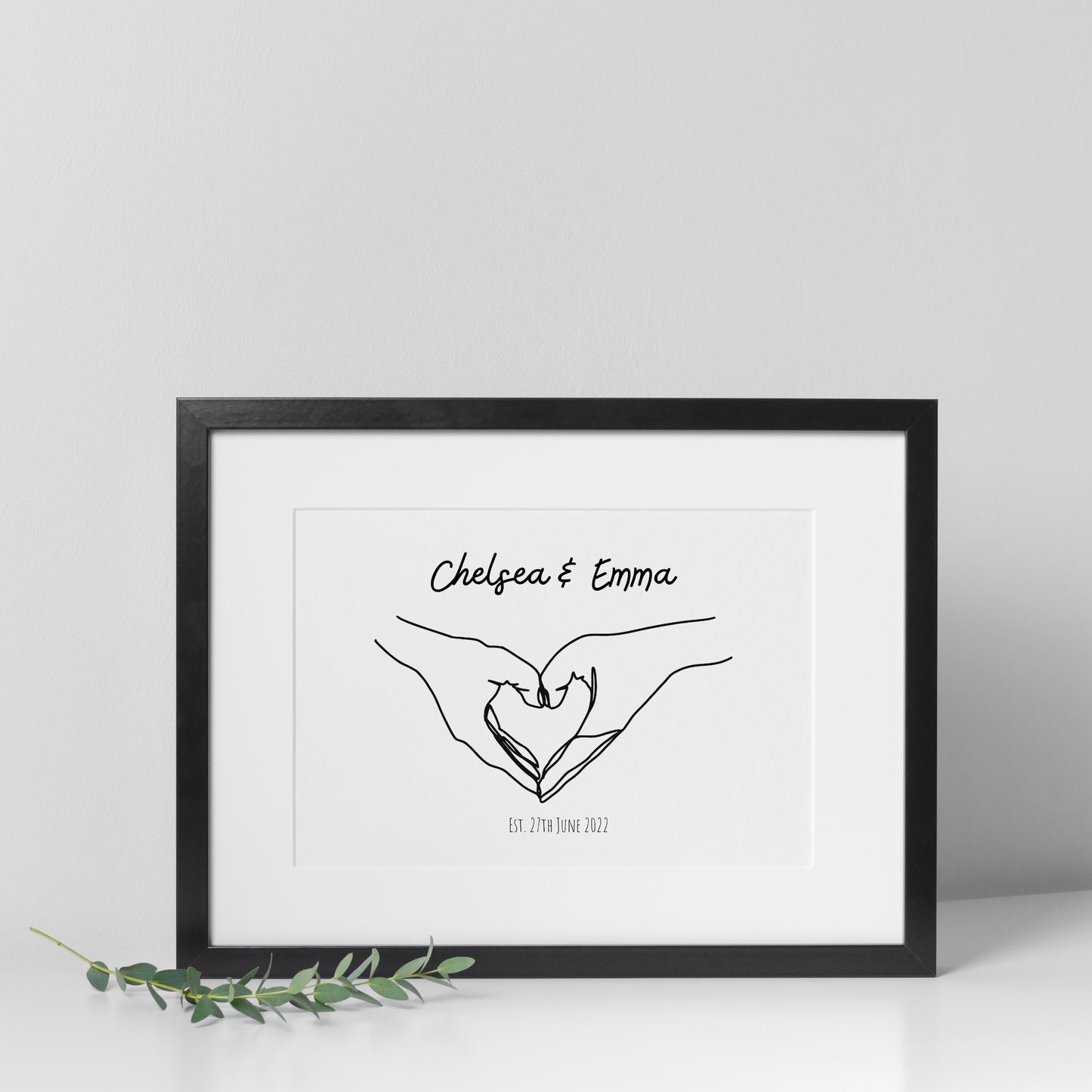 Personalised Heart Hands Print