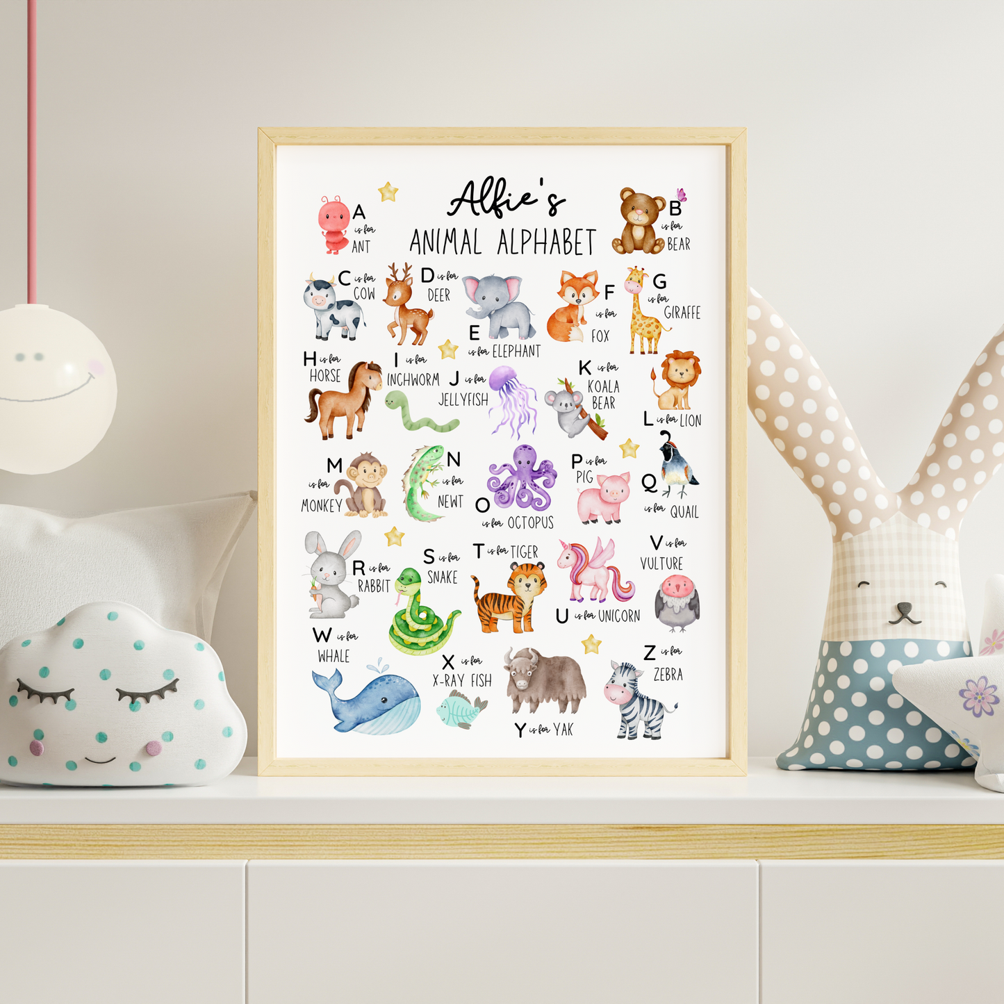 Personalised Animal Alphabet Print