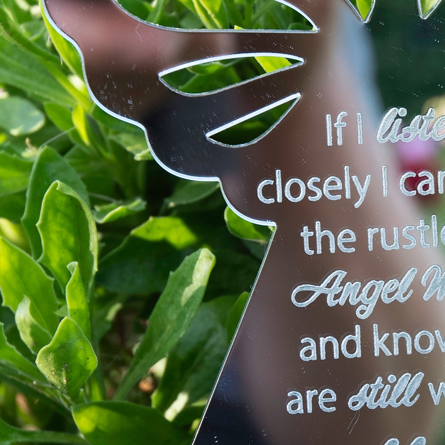 Personalised Angel Mirror Acrylic Grave Memorial Marker