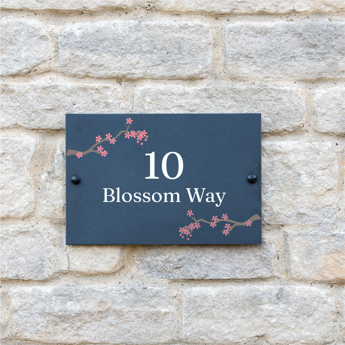 Personalised Blossom Slate House Sign