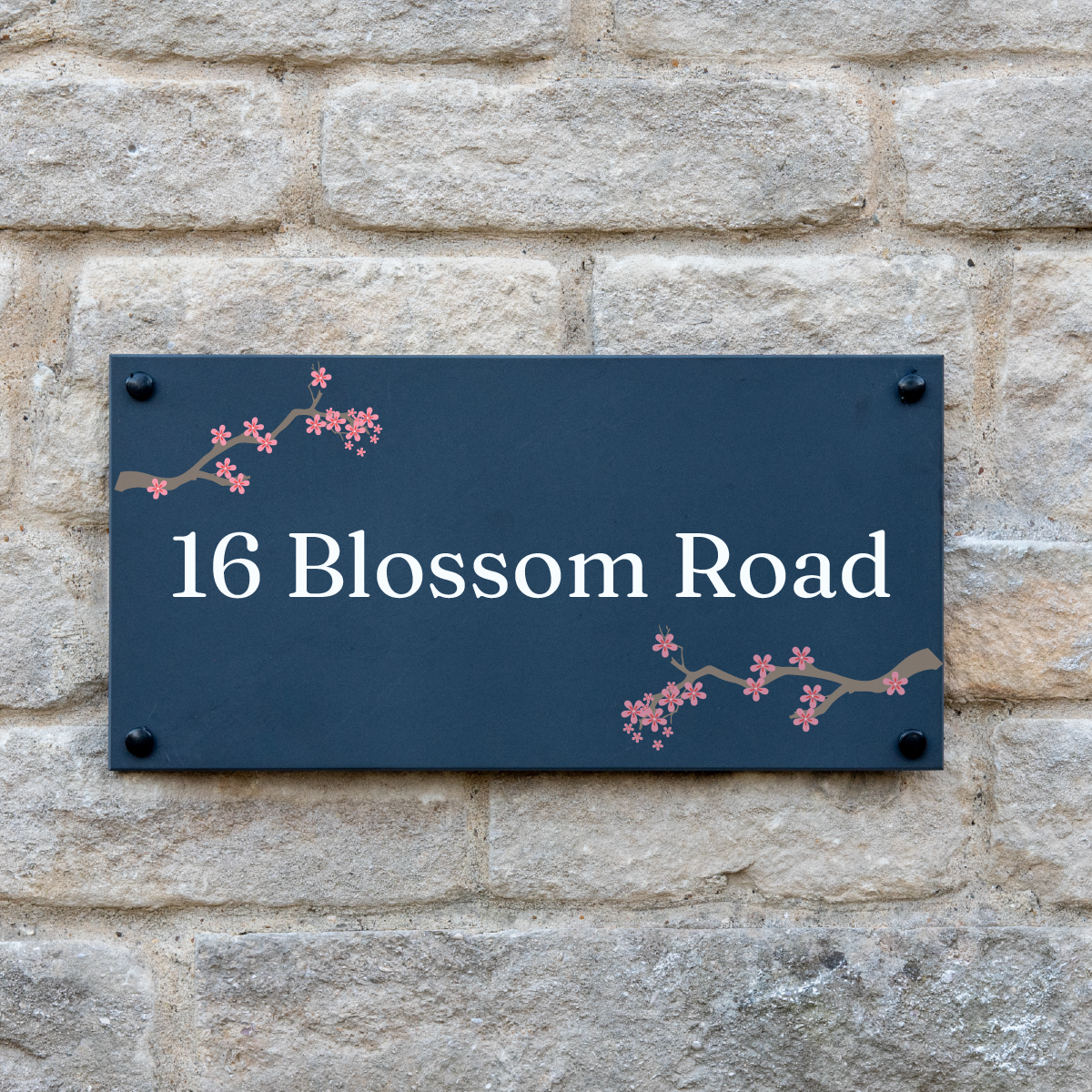 Personalised Blossom Slate House Sign