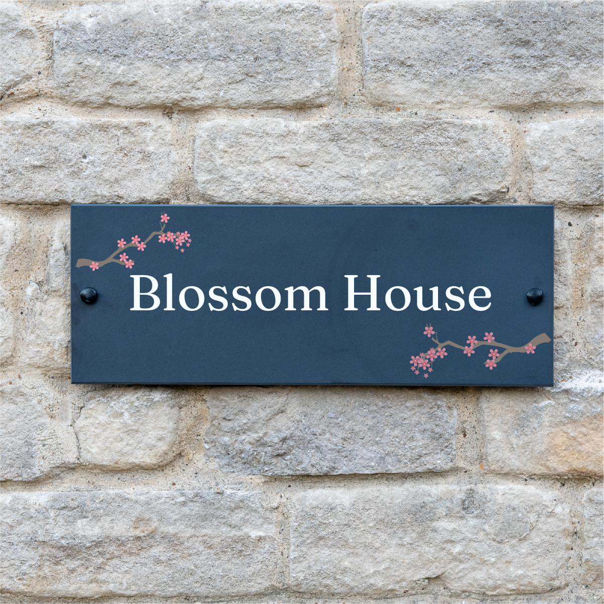 Personalised Blossom Slate House Sign