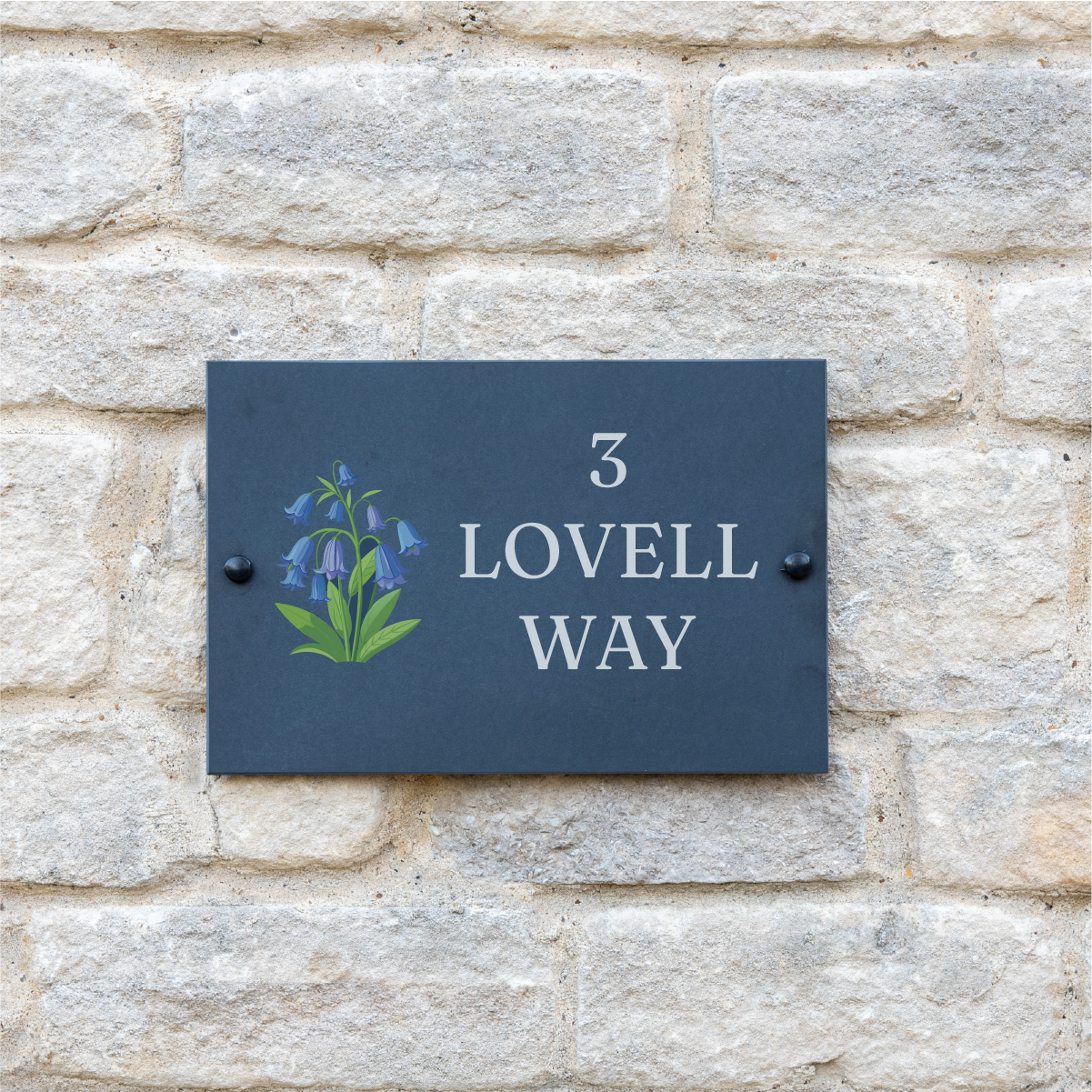 Personalised Bluebell Slate House Sign