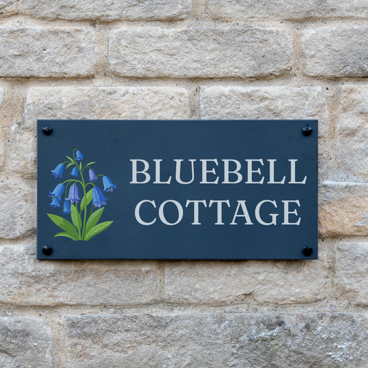 Personalised Bluebell Slate House Sign