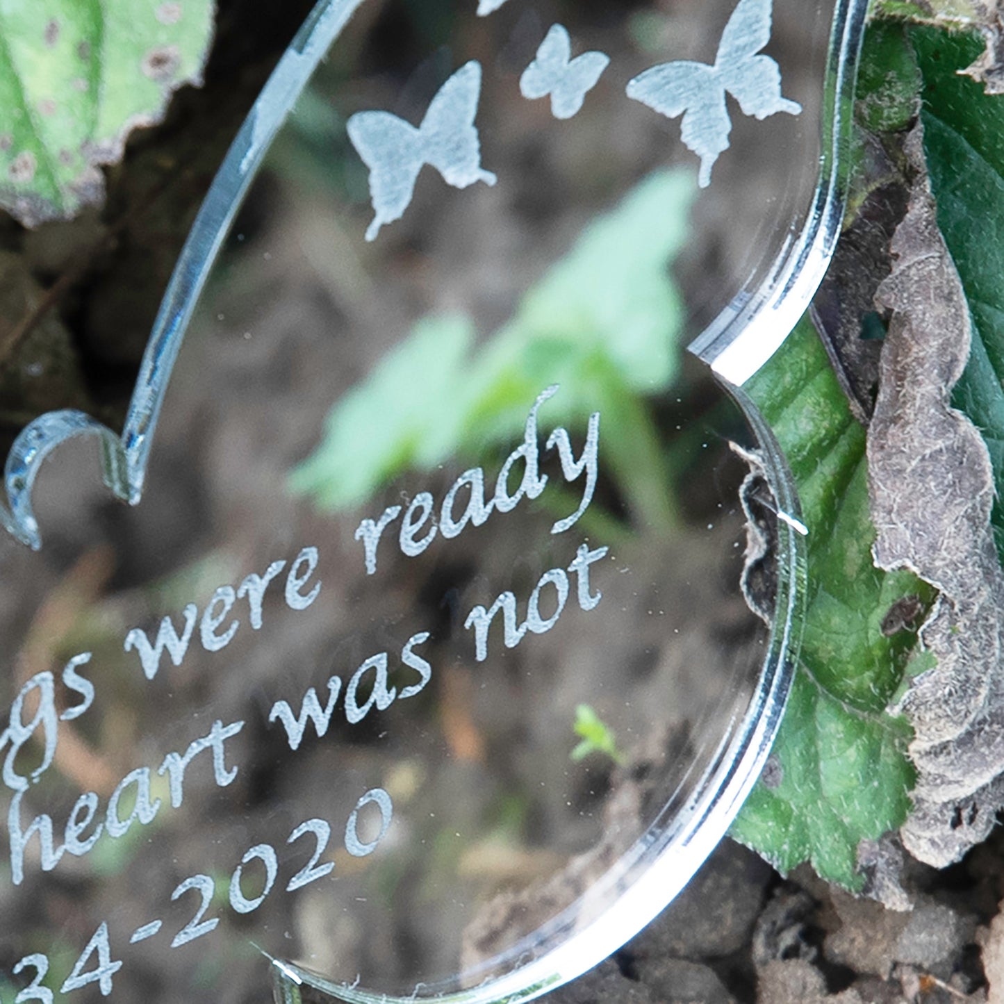 Personalised Butterfly Mirror Acrylic Grave Marker