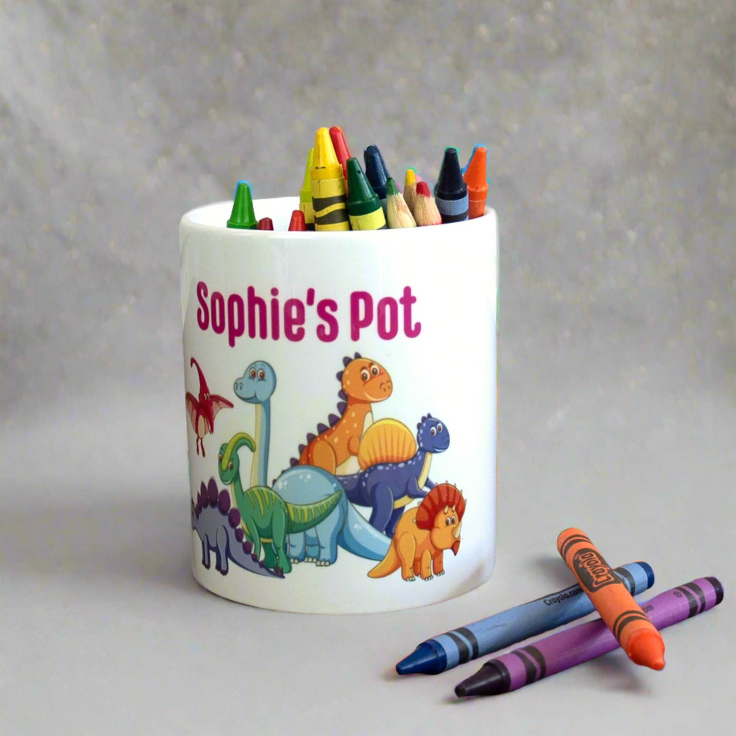 Personalised Dinosaur Ceramic Pen Pot