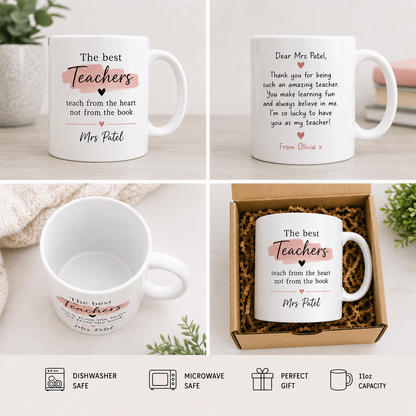 Personalised Teacher Mug and Coaster Set – "The Best Teacher"