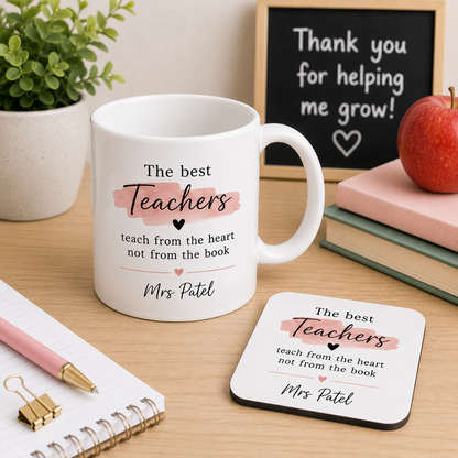 Personalised Teacher Mug and Coaster Set – "The Best Teacher"