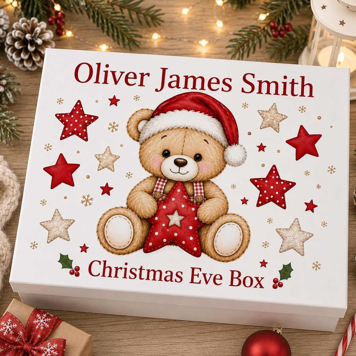 Personalised Teddy Bear Christmas Eve Box