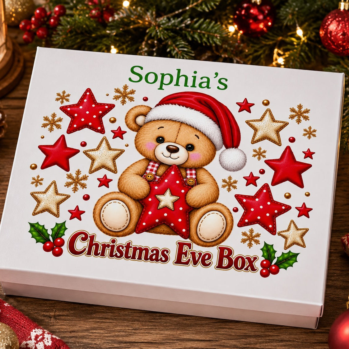 Personalised Teddy Bear Christmas Eve Box