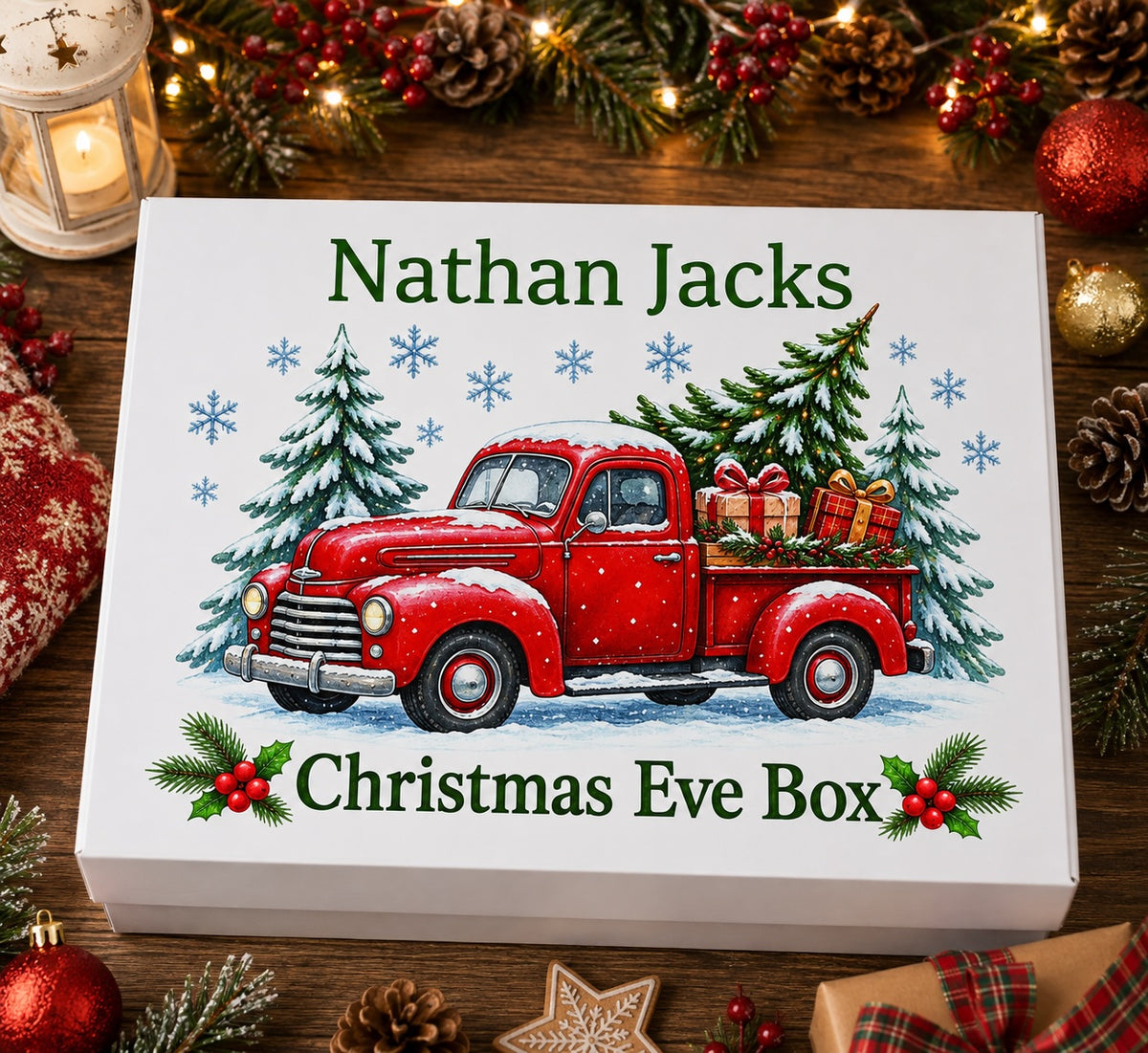 Personalised Festive Truck Christmas Eve Box