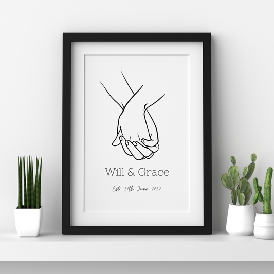 Personalised Holding Hands Print