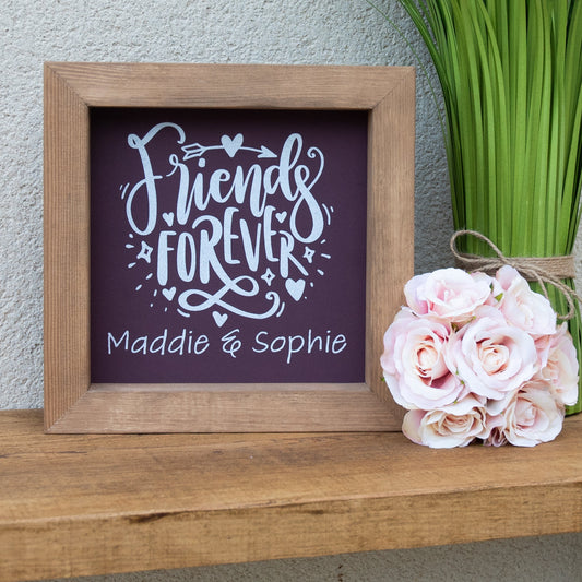 Personalised Friends Forever Wooden Picture Frame