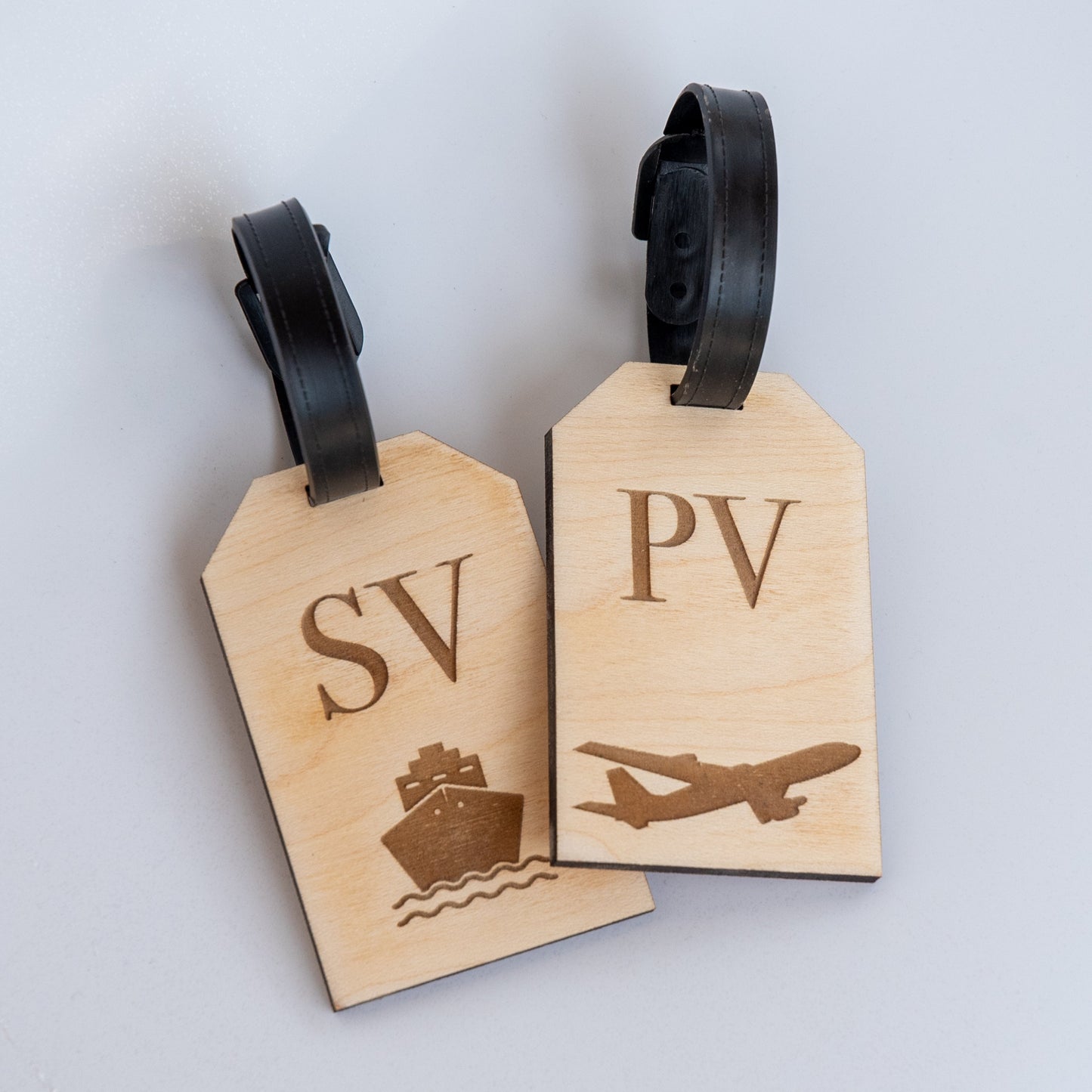 Personalised Travel Wooden Luggage Tag