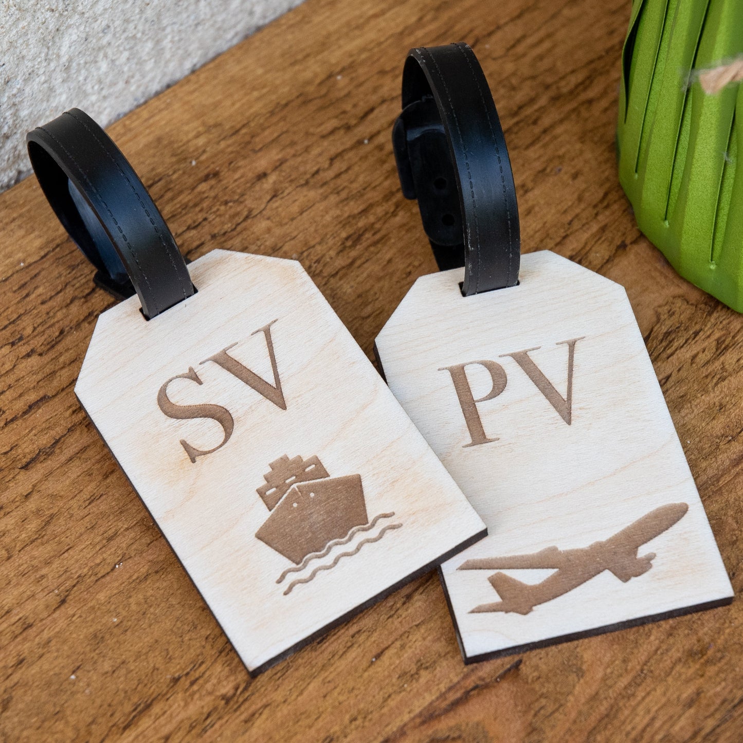 Personalised Travel Wooden Luggage Tag