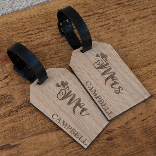 Personalised Sweetheart Wooden Luggage Tag