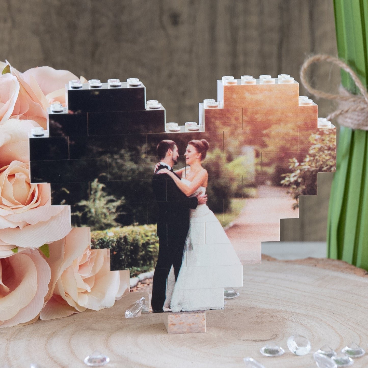 Personalised Photo Heart made from, LEGO® Bricks