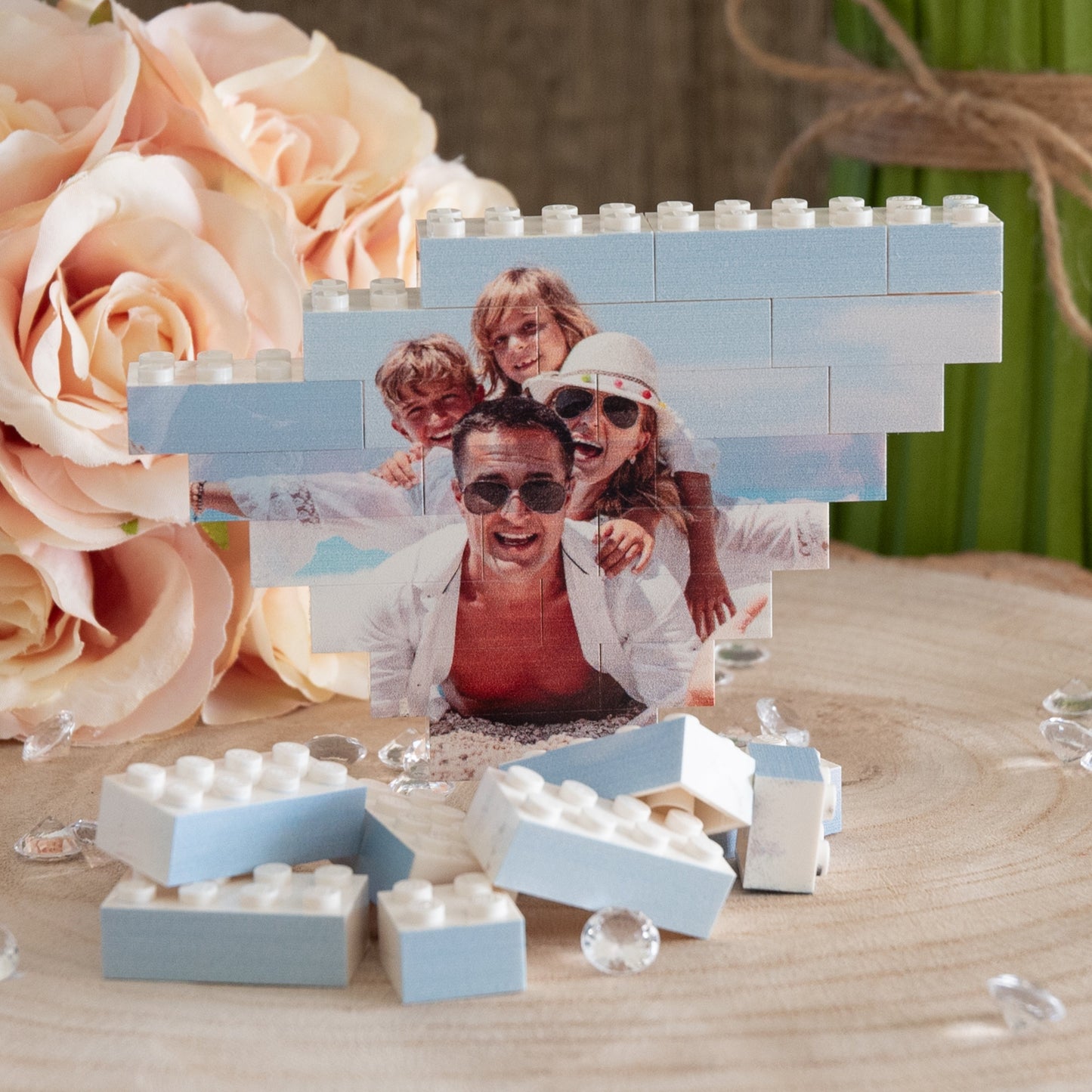 Personalised Photo Heart made from, LEGO® Bricks