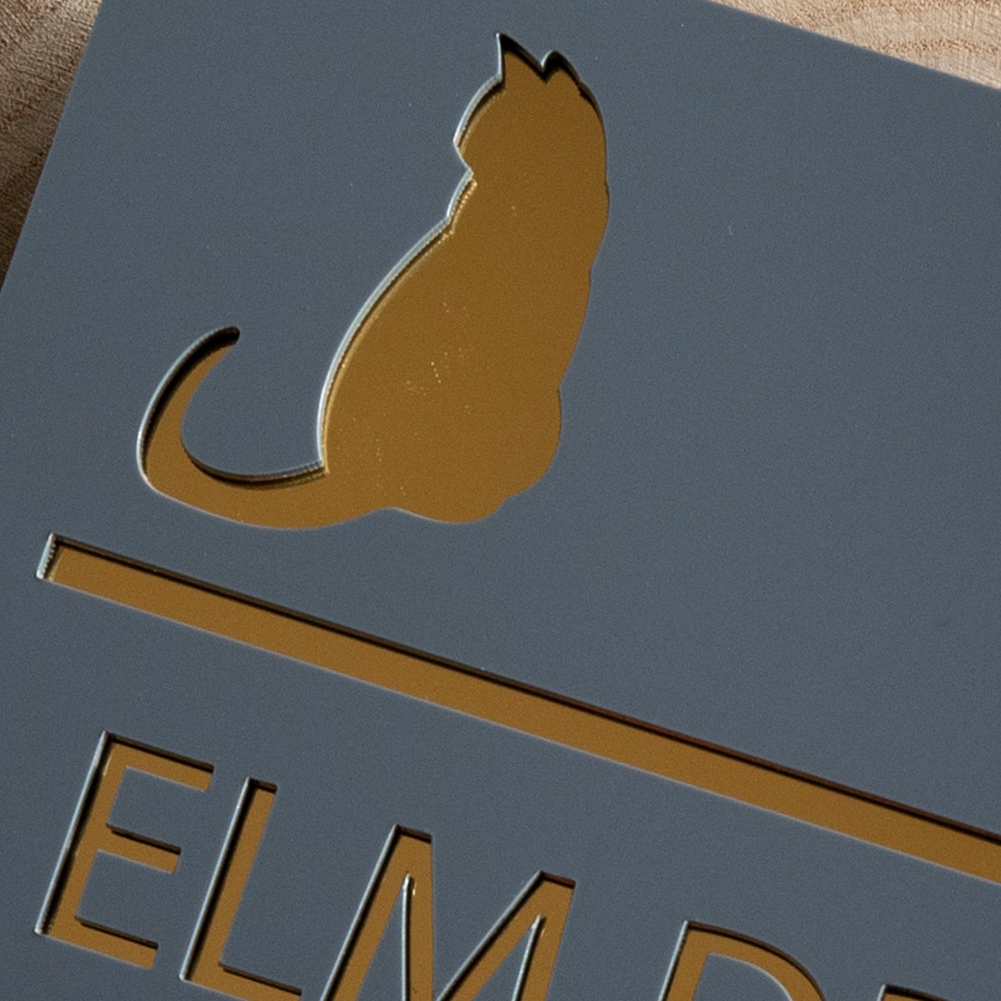 Personalised Cat Silhouette Modern Mirror Rectangular Acrylic House Door Sign