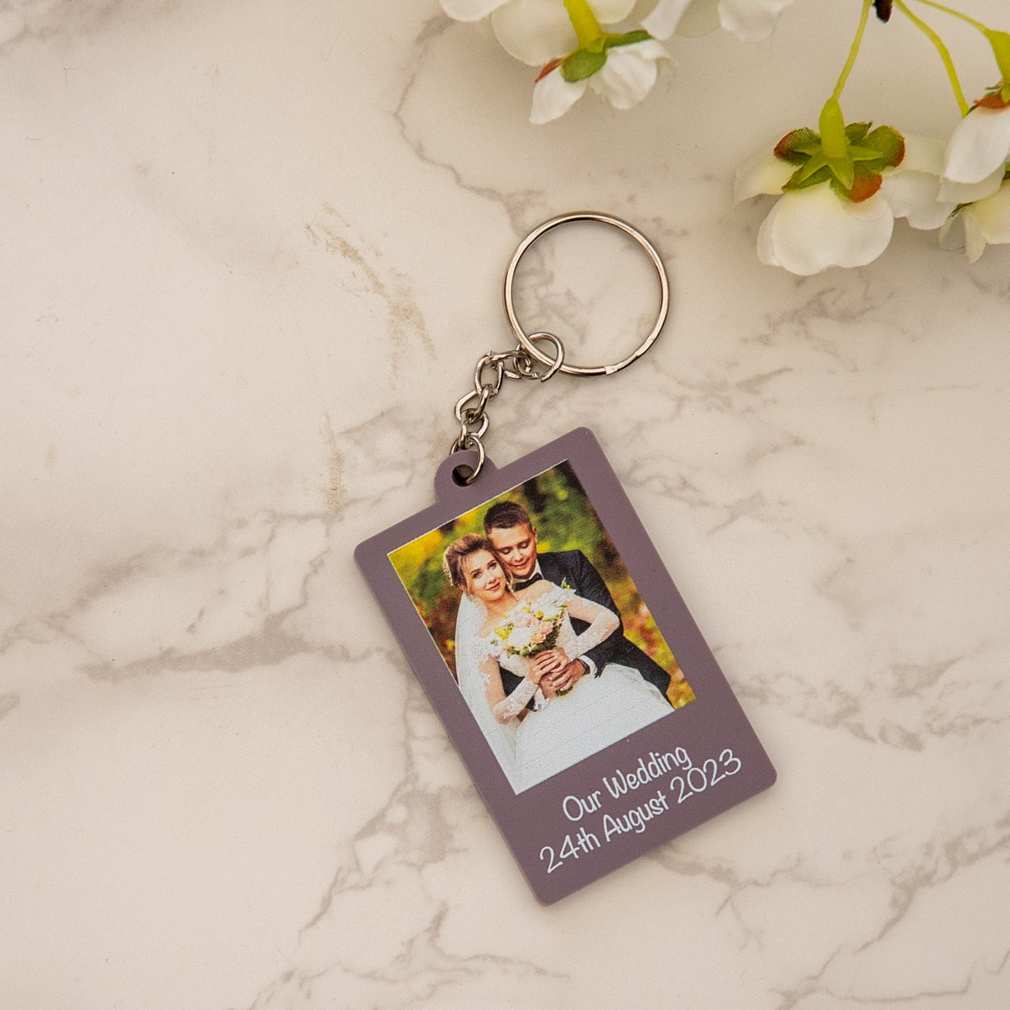 Personalised Photo Keyring with Message