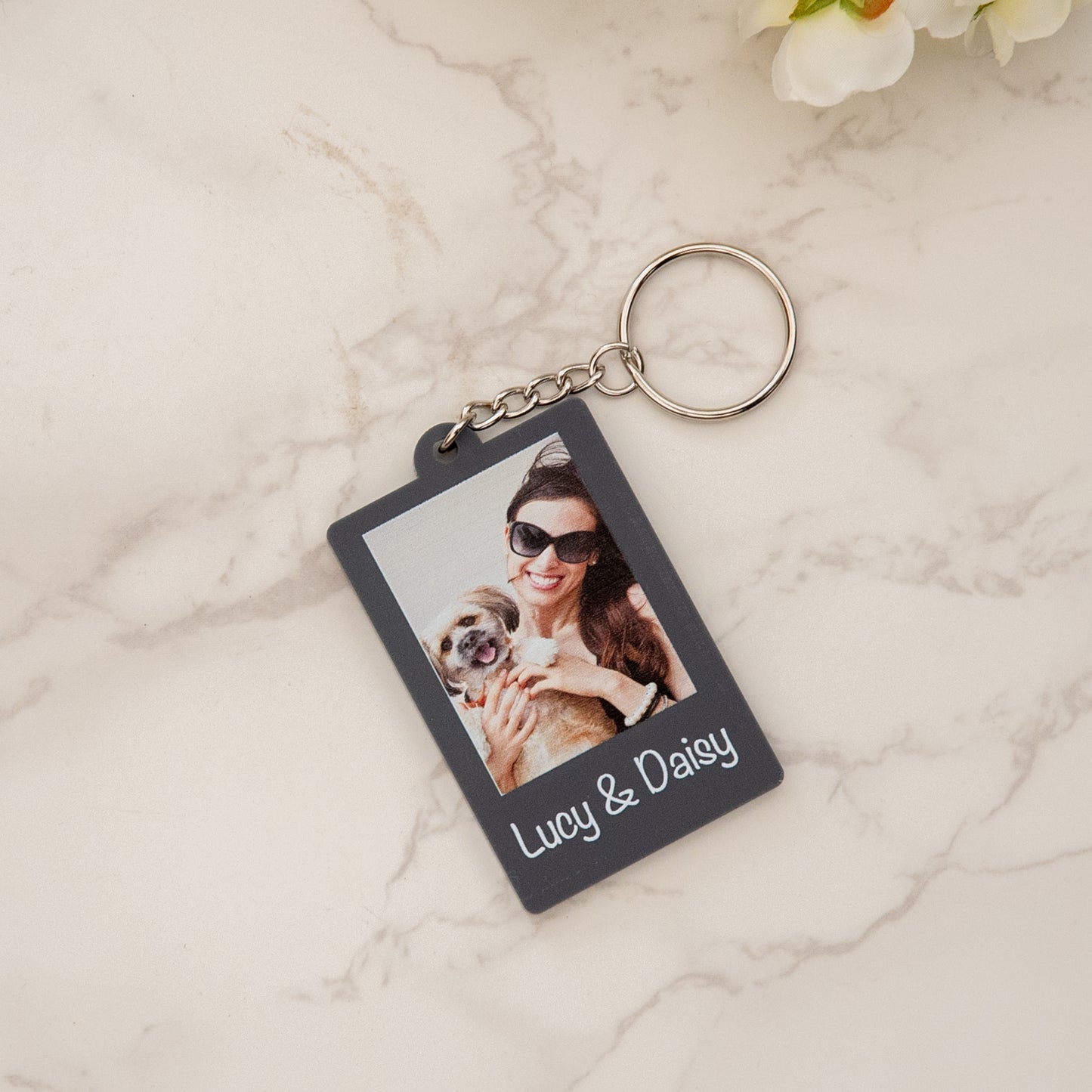 Personalised Photo Keyring with Message