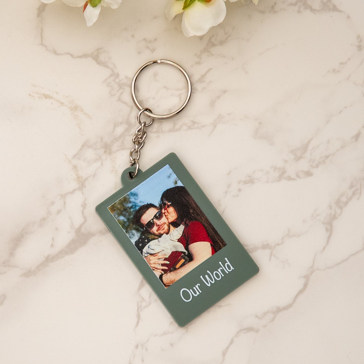 Personalised Photo Keyring with Message