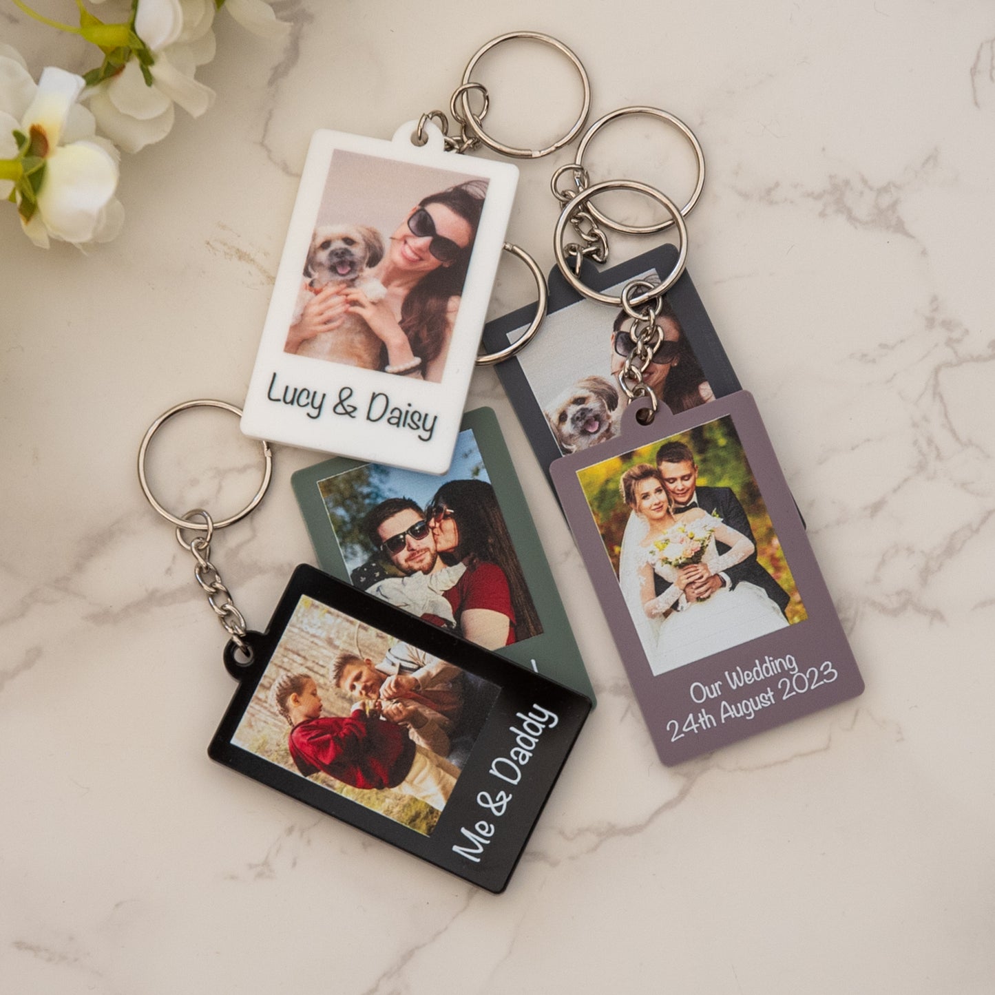 Personalised Photo Keyring with Message