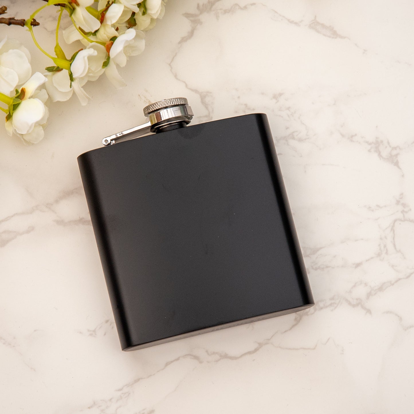 Personalised  Engraved  Top Hat Hip Flask