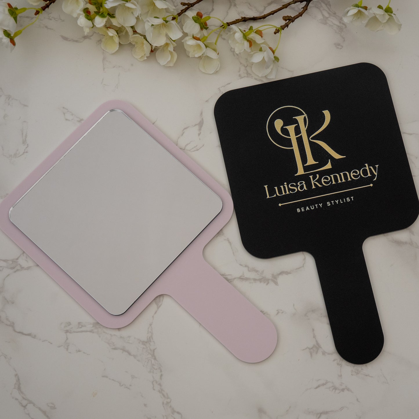 Personalised Logo Handheld Mirror for Salon and Beauty Professionals