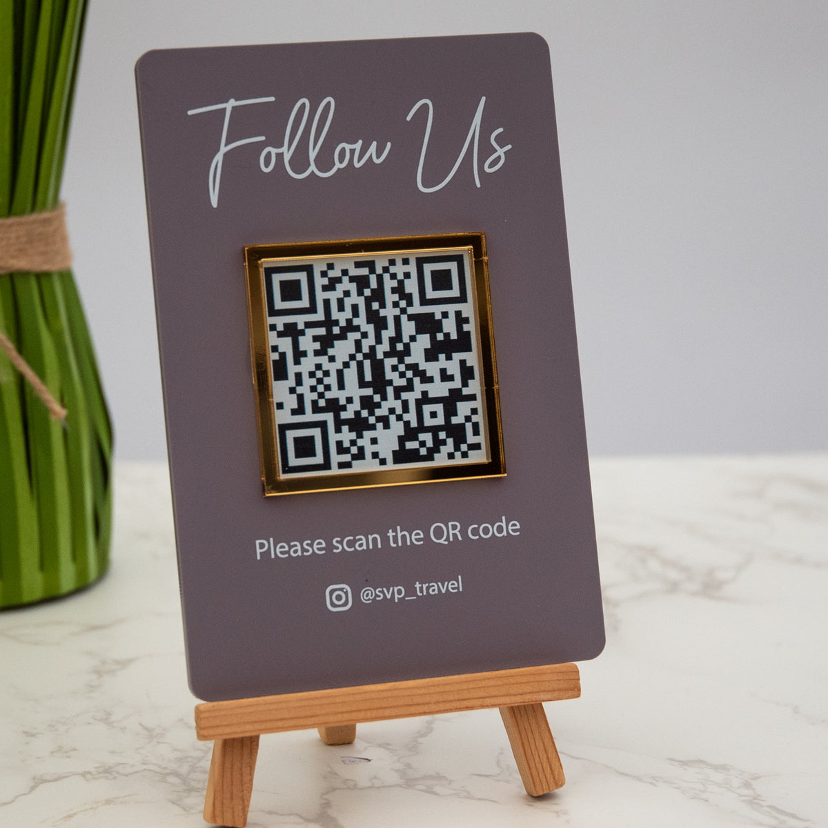 Qr Sign Posts Mini QR Code Social Media Display Sign – Red Shark Design