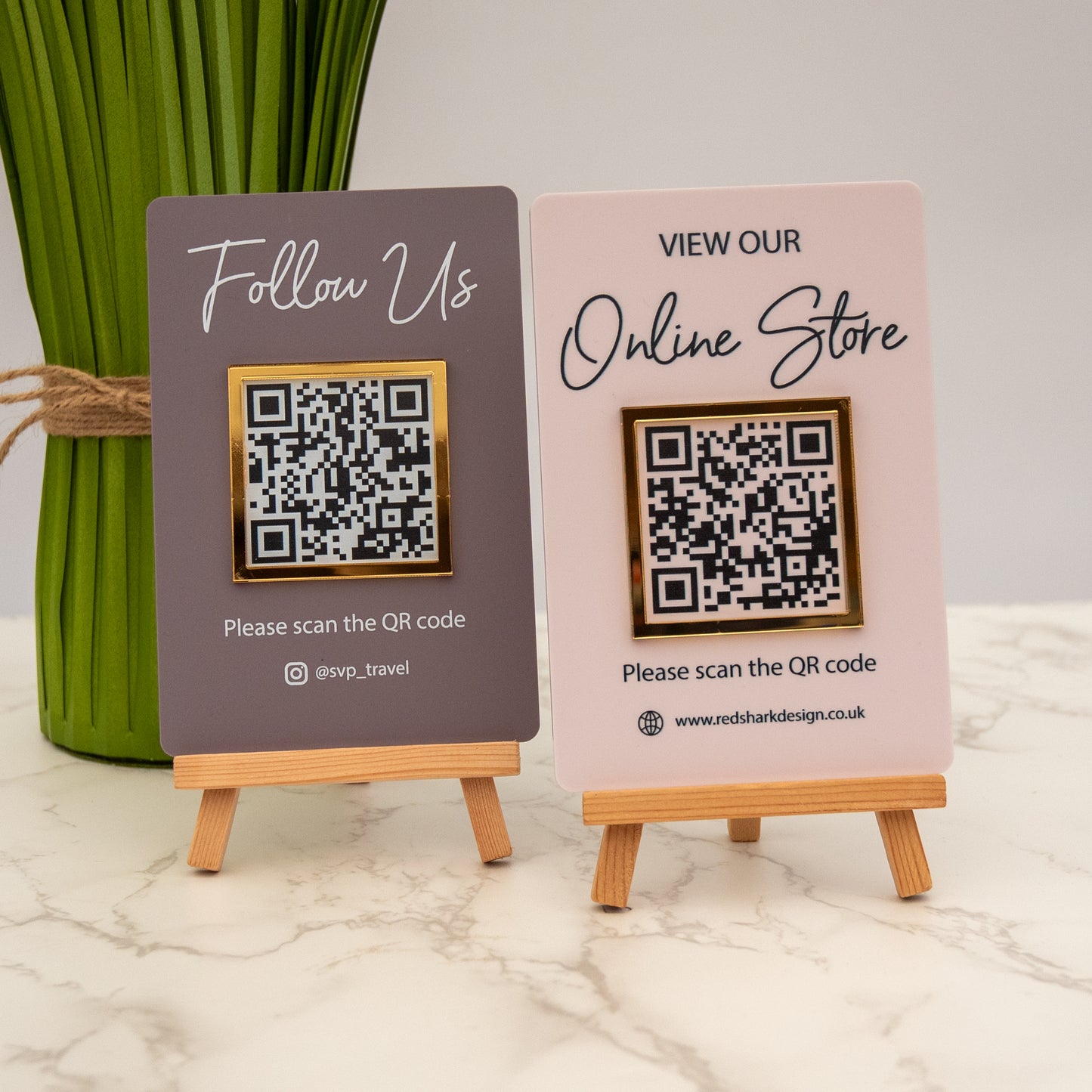 Mini QR Code Social Media Display Sign