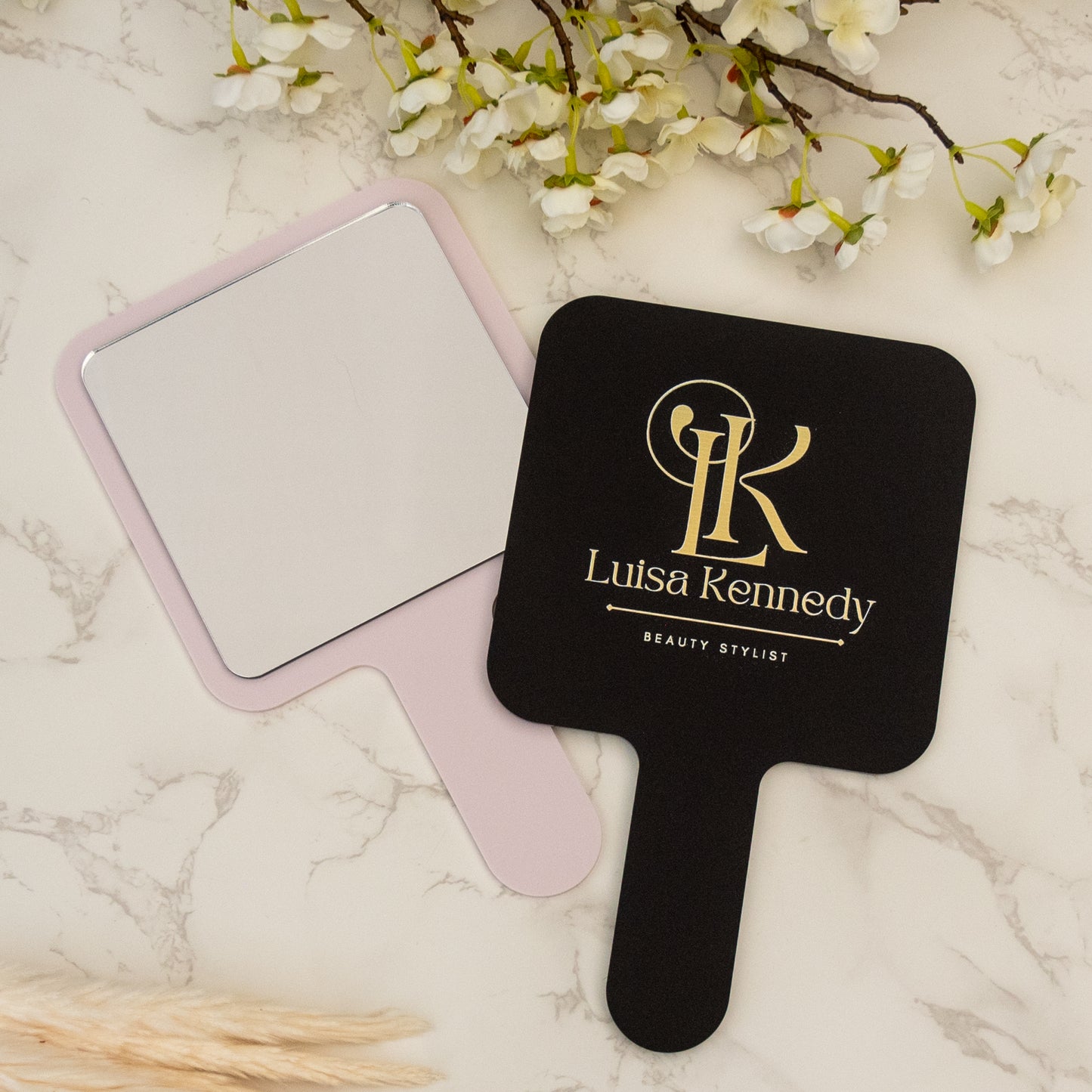 Personalised Logo Handheld Mirror for Salon and Beauty Professionals