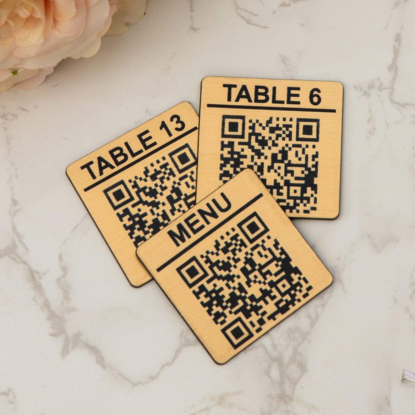 Personalised Engraved QR Code with text