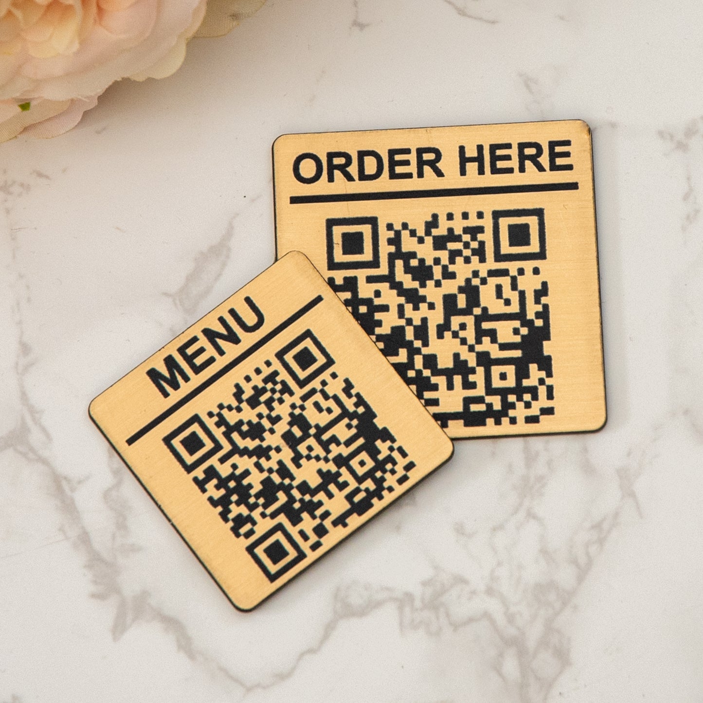 Personalised Engraved QR Code with text