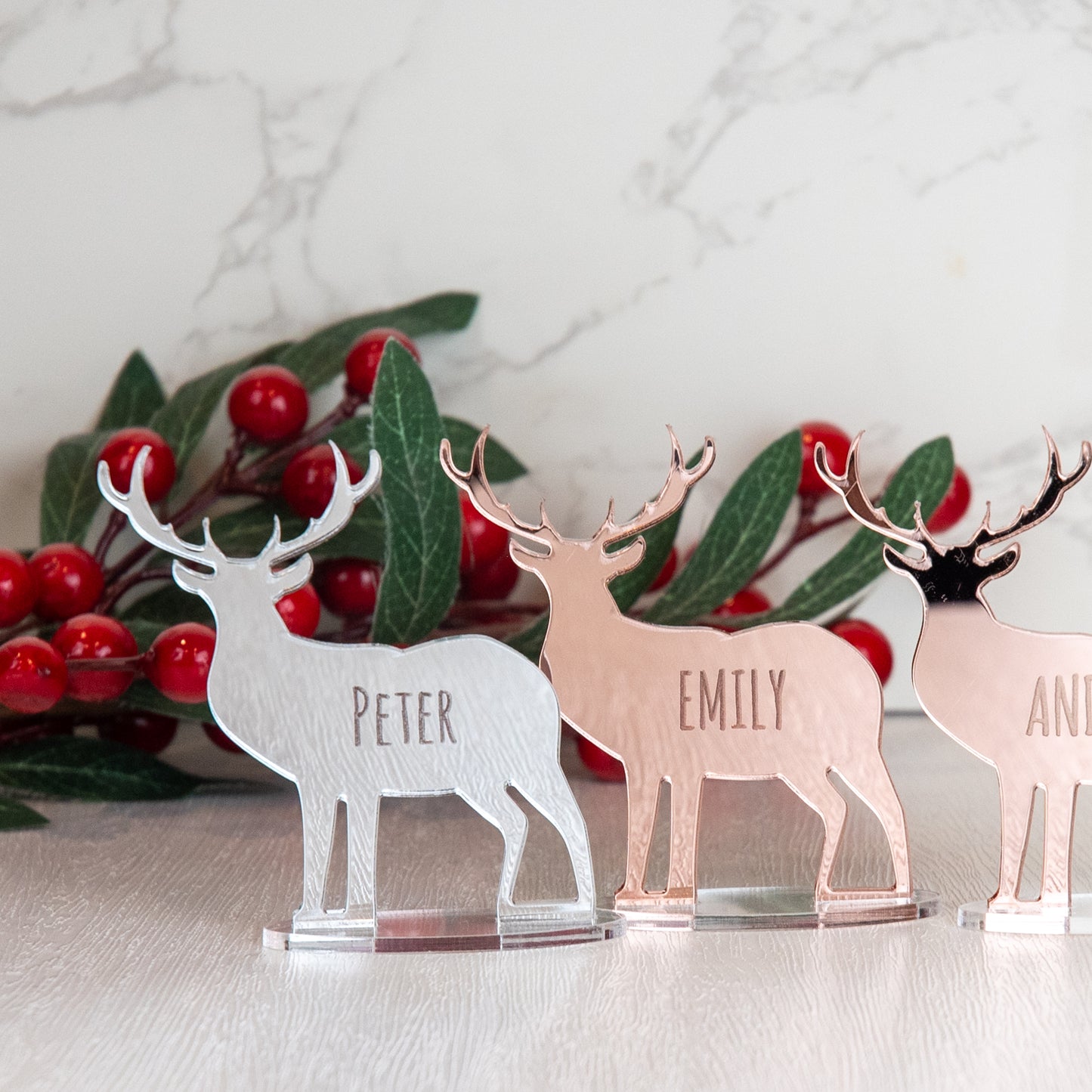 Personalised Mirror Acrylic Stag Deer Place Name