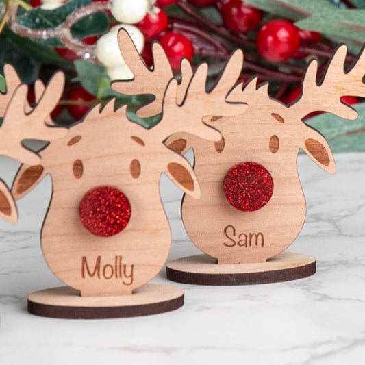 Personalised Wooden Reindeer Place Name